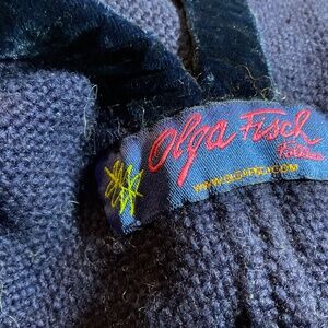 Olga Fisch Blue Curiqingue Poncho NWOT